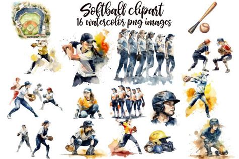 Softball Clipart Graphic by retrowalldecor · Creative Fabrica