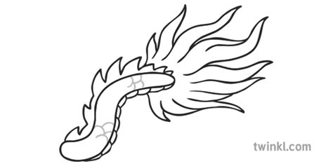 Chinese Dragon Tail Black and White Illustration - Twinkl