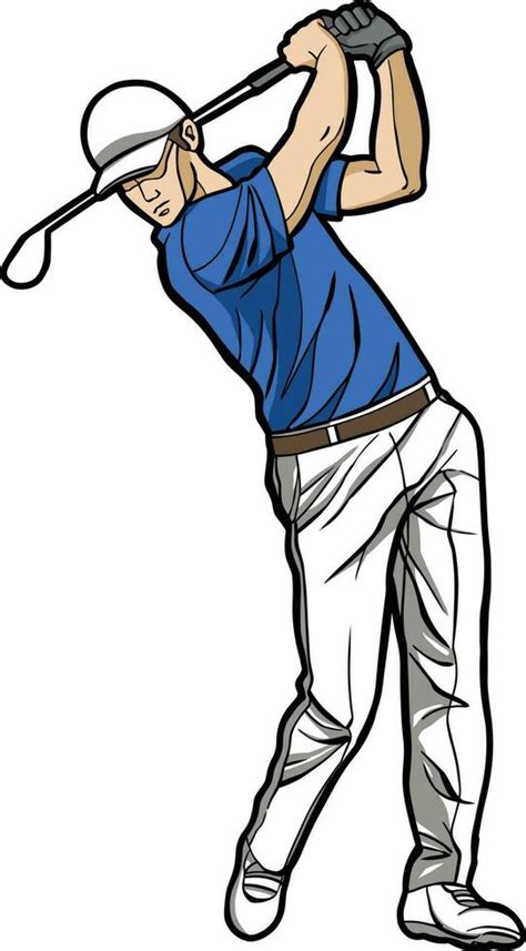 golf player swing action outdoor sport 24175301 Vector Art at Vecteezy