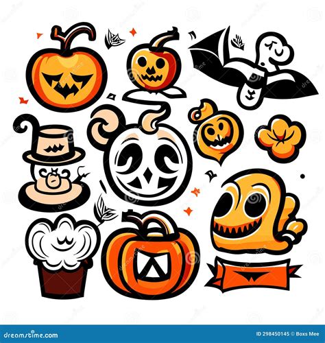 Halloween Icons Vector Illustration Of A Set Of Halloween Elements