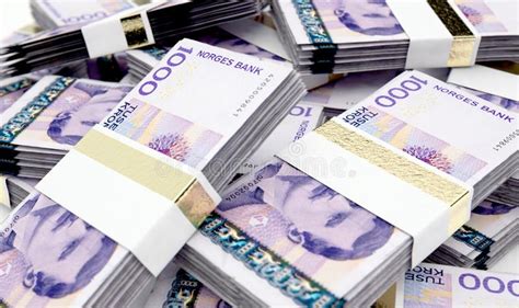 Scattered Norwegian Kroner Banknote Pile Stock Image Image Of Bill