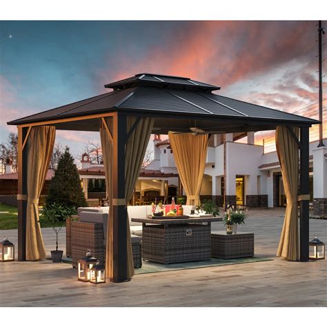 Abccanopy X Aluminum Patio Gazebo Double Vented Roof