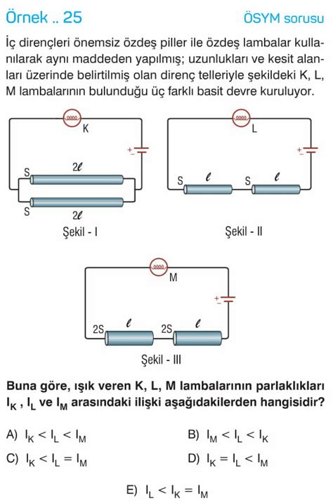 Elektrik Devreleri Konu Anlat M S N F Fizik Ders Notu Zet