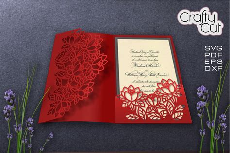 Wedding Invitation SVG Laser Cut Invitation 888785 Cut Files