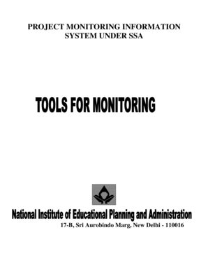 Fillable Online PMIS Tools Developed By NIEPA For Monitoring Of SSA Fax