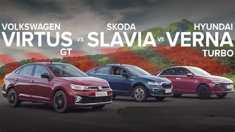 VW Virtus Vs Skoda Slavia Vs Hyundai Verna Drag Race VIDEO Car Blog