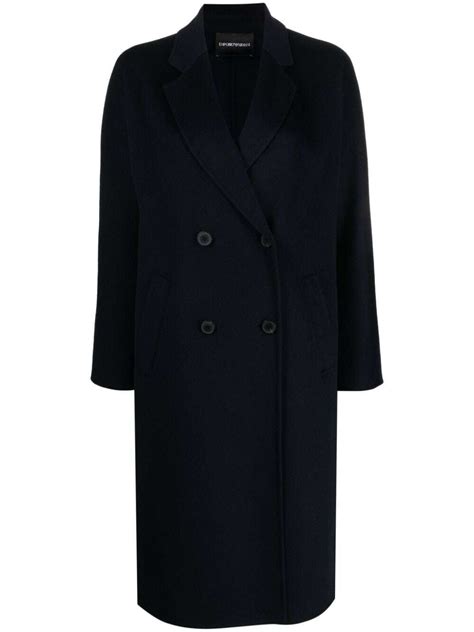 EMPORIO ARMANI Wool Double Breasted Coat Emporio Armani