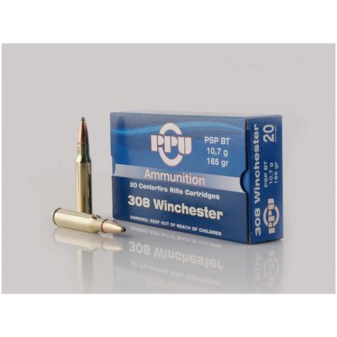 PPU 308 Winchester PSPBT 165 Grain 20 Rounds 677560 308