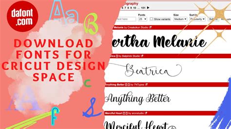 How To Upload Fonts From Dafont To Cricut Design Space Youtube