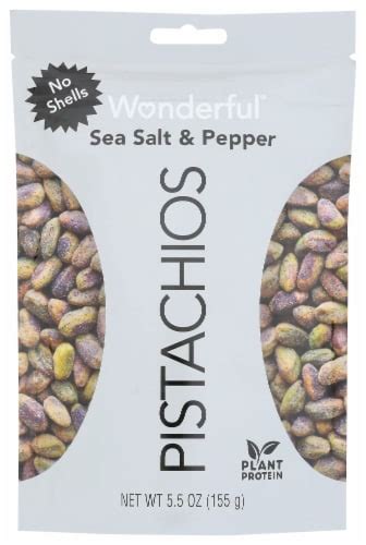 Wonderful Pistachio Sea Salt Pepper No Shells Pistachios Pack Of