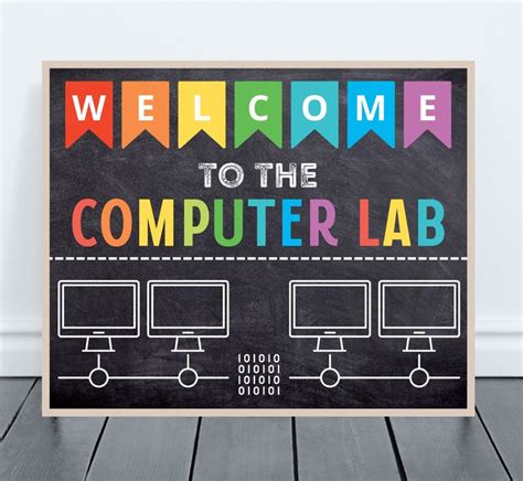 Computer Lab School Sign, Classroom Decor, Teacher Door Sign, Computers ...