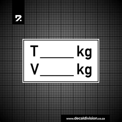 Tare Weight Stencil Sticker