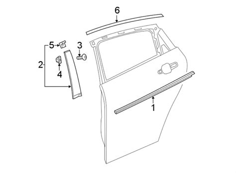 Buick Regal Sportback Door Belt Molding Rear Upper Sportback