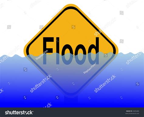 American Flood Sign Rising Water Level Stock Photo 3695485 Shutterstock