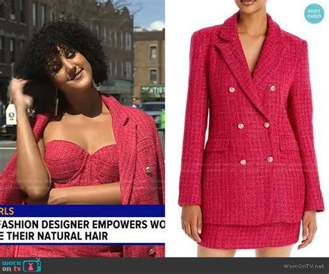 Wornontv Sherly Tavarezs Pink Tweed Dress And Blazer On Good Morning America Clothes And