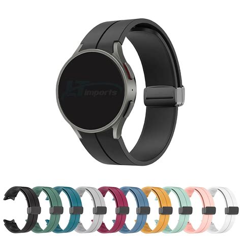 Pulseira Silicone Fecho Magnetico Preto Para Samsung Galaxy Watch Pro