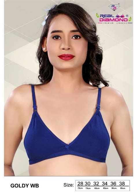 Non Padded Cotton Hosiery Blue Regular B Cup Bra Plain At Rs 78 Piece