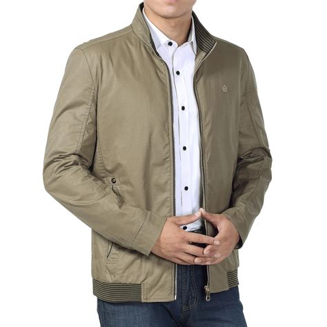 Men Autumn Jacket Middle Aged Mens Fashion Pure Color 2 Colours Brand