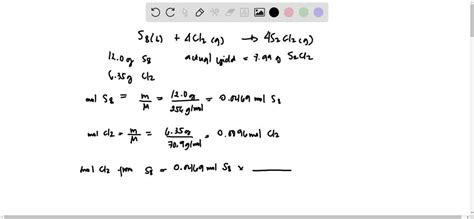 Solved Disulfur Dichloride S Cl Can Be Made By Chlorine Gas Cl