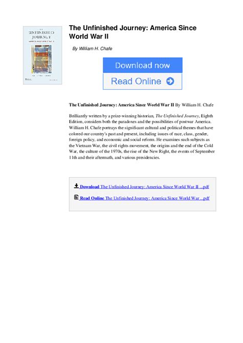 Pdf The Unfinished Journey America Since World War Ii