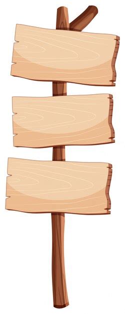 Signs Clipart Textrued Wooden Sign Wooden Signboard Flat Style Vector