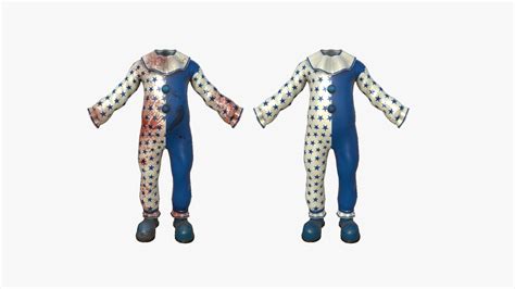 3d Model Clown Terror Outfit A04 White Blue Character Design Vr Ar Low Poly Cgtrader