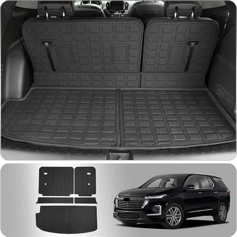 Xipoqix Backrest Mat Compatible With 2018 2024 Chevy Traverse Trunk Mat Tpe Cargo