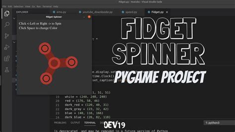 Fidget Spinner Using Pygame Python Scripts Youtube