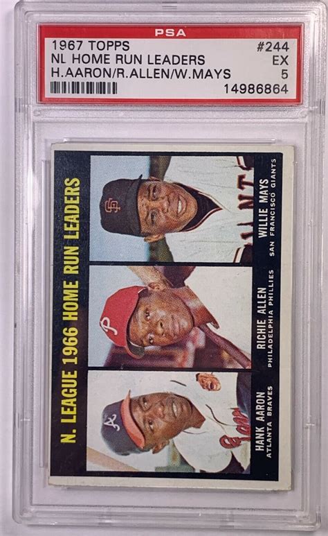 1967 TOPPS NL HOME RUN LEADERS H AARON R ALLEN W MAYS EBay