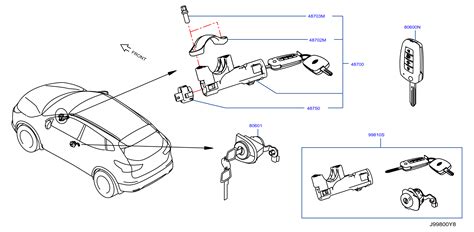 Nissan Rogue Sport Sl L Cvt Wd Steering Column Lock Clamp