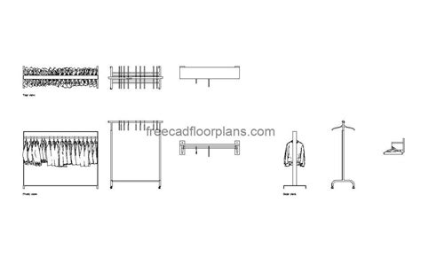 3 Clothes Hangers Free CAD Drawings