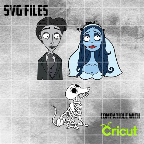 Corpse Bride Victor Van Dort And Scraps Svg Digital Download Layered Cut File Corpse Bride