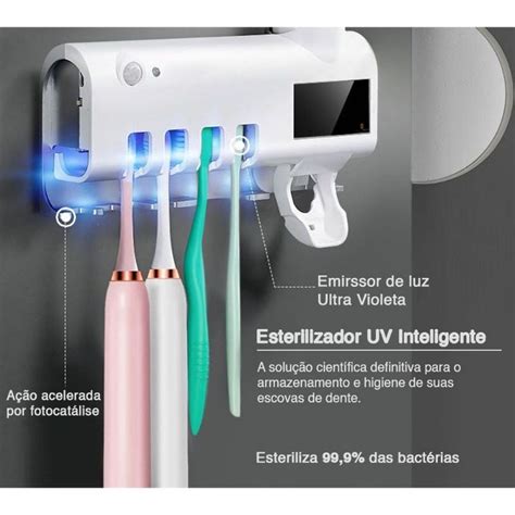 Porta Escova De Dente Esterilizador Uv Placa Dispenser Shopee Brasil