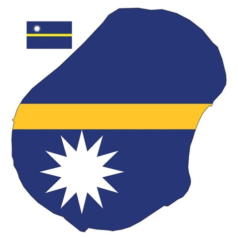 Mapa De Nauru Y Vector De La Bandera Vector Premium