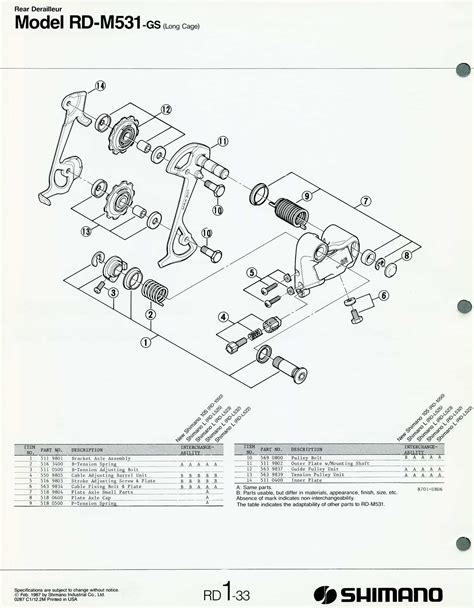 Shimano Exploded Views M