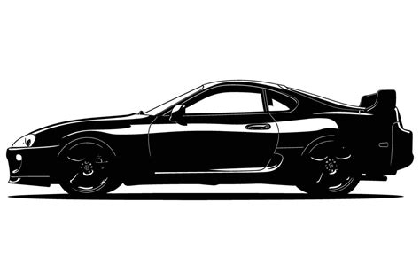 Toyota Supra Twin Turbo Car Silhouette Vector Art At Vecteezy