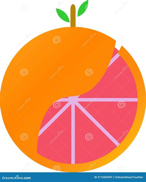 Vector Graphic Partially Peeled Orange Stock Illustration