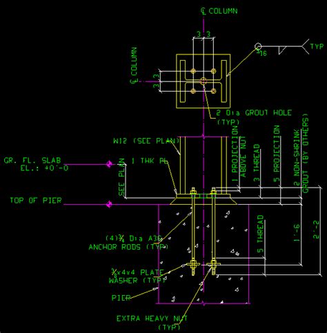 Base Anchor Stell Structure Detail Dwg Detail For Autocad 40 Off