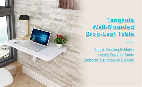 TANGKULA Wall Mounted Drop Leaf Table Simple Floating Folding Laptop