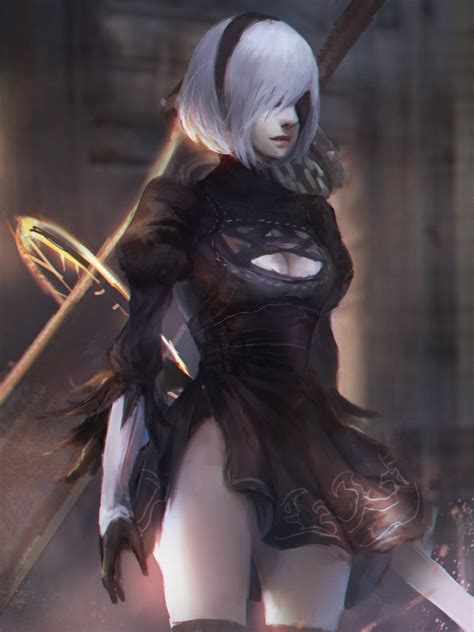 2b Nier Automata Fantasy Art Sword Nier Automata Nier