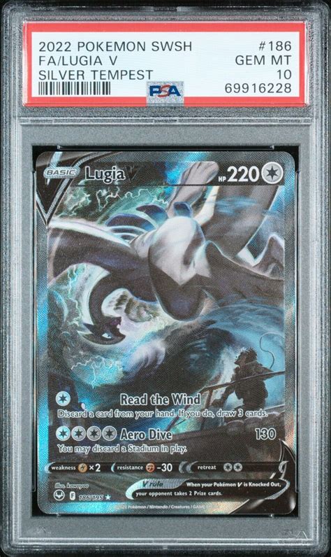 PSA 10 GEM MINT Lugia V 186 195 Silver Tempest Alt Art Pokemon Values