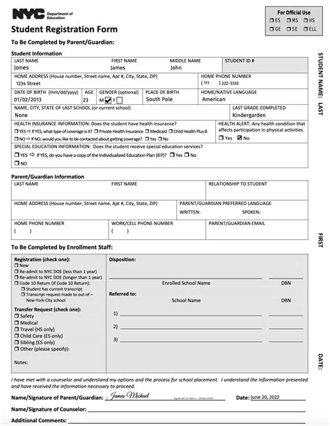 Online School Registration Forms Template | OnTask