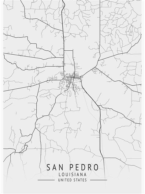 San Pedro Louisiana US Gray City Map Poster By Ctmapprint Redbubble