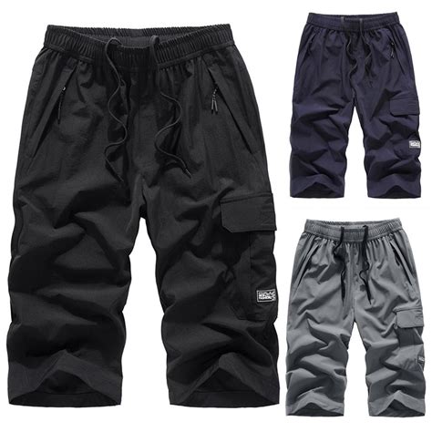 Buy Mens Summer Plus Size Thin Fast Drying Beach Casual Sports Calf