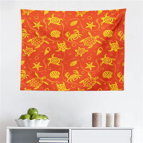 Orange Tapestry Poppy Flower Series Blossoms Romance Bohemian Design