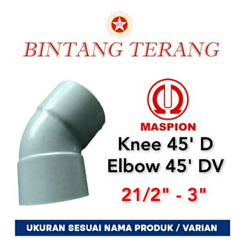 Jual Keni 45 Derajat 3 D Maspion Elbow 45 3 Inch DV Knee 45