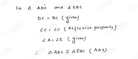 Solved Are Triangles ADC And EBC Congruent Yes By SSS Yes By AAS