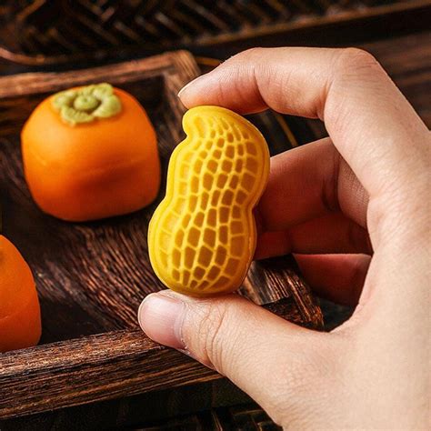 Mooncake Mold With Cartoon Persimmon Peanut Shaped Mooncakes Baking