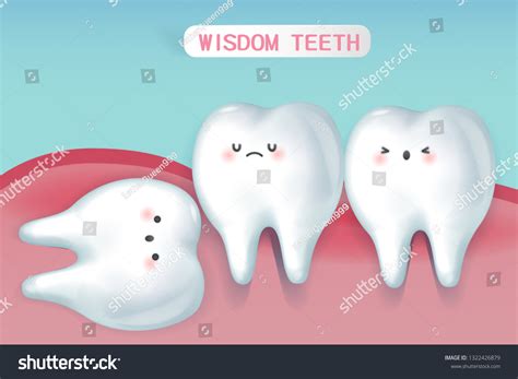 Cute Cartoon Wisdom Teeth Health Concept Stock Vector Royalty Free