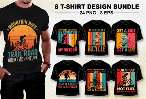 Bicycle Cycling Lover T Shirt Design Bundle Png Eps Buy T Shirt Designs